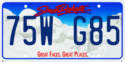 SD license plate 75WG85
