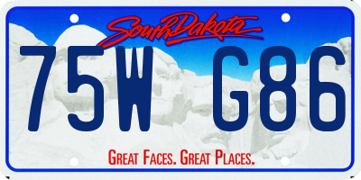 SD license plate 75WG86