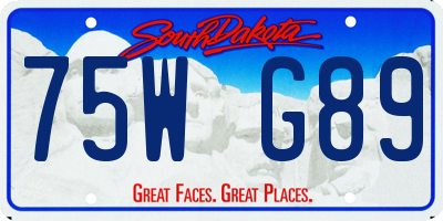 SD license plate 75WG89