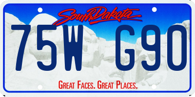SD license plate 75WG90