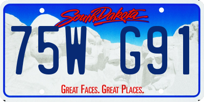 SD license plate 75WG91