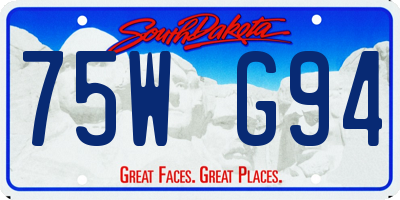 SD license plate 75WG94