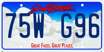 SD license plate 75WG96