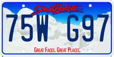 SD license plate 75WG97