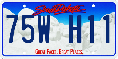 SD license plate 75WH11