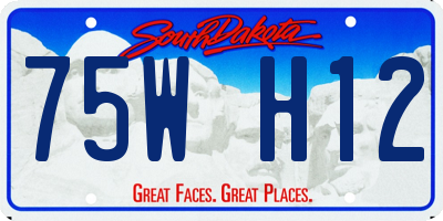 SD license plate 75WH12