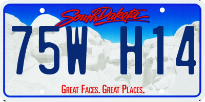 SD license plate 75WH14