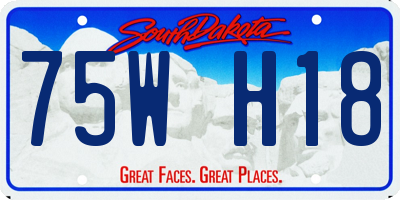 SD license plate 75WH18