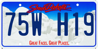 SD license plate 75WH19