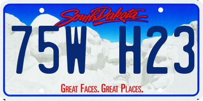 SD license plate 75WH23