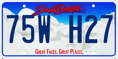 SD license plate 75WH27