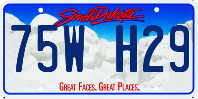 SD license plate 75WH29