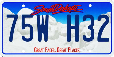 SD license plate 75WH32