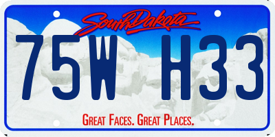 SD license plate 75WH33