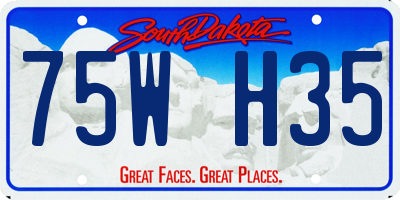 SD license plate 75WH35