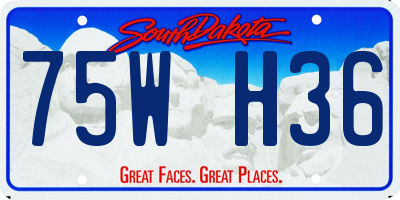 SD license plate 75WH36