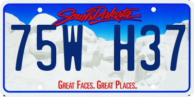 SD license plate 75WH37