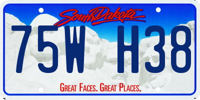 SD license plate 75WH38
