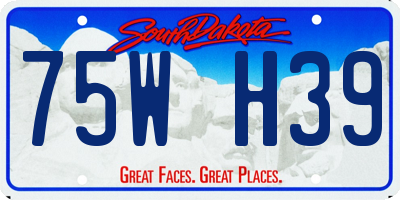 SD license plate 75WH39