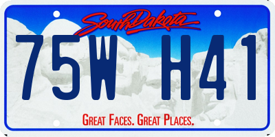 SD license plate 75WH41