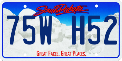 SD license plate 75WH52