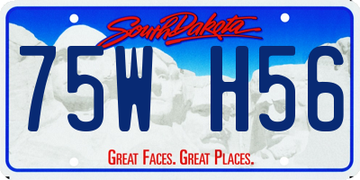 SD license plate 75WH56