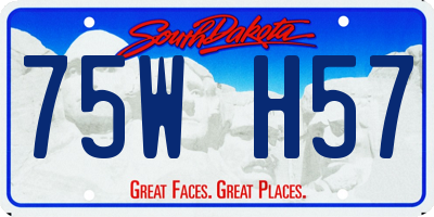 SD license plate 75WH57