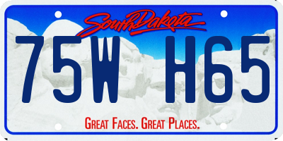 SD license plate 75WH65