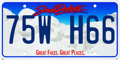 SD license plate 75WH66