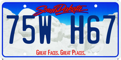 SD license plate 75WH67