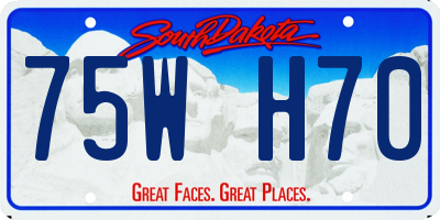 SD license plate 75WH70