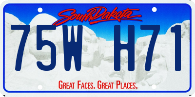SD license plate 75WH71