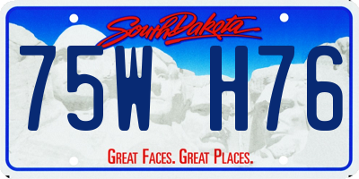 SD license plate 75WH76