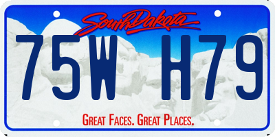 SD license plate 75WH79