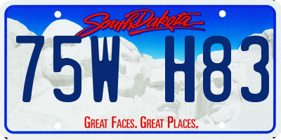 SD license plate 75WH83