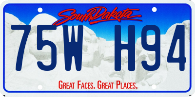 SD license plate 75WH94