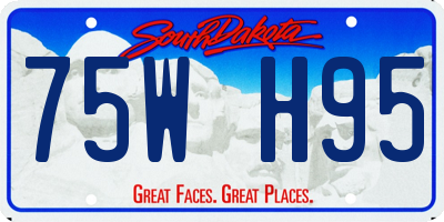 SD license plate 75WH95