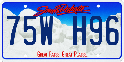 SD license plate 75WH96