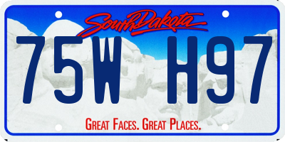SD license plate 75WH97