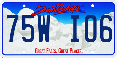 SD license plate 75WI06