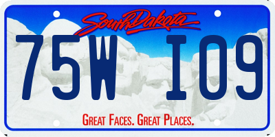 SD license plate 75WI09