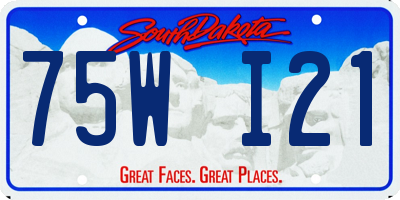 SD license plate 75WI21