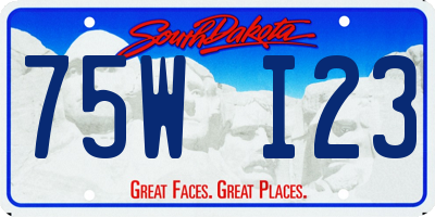 SD license plate 75WI23