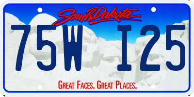 SD license plate 75WI25