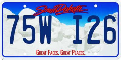 SD license plate 75WI26