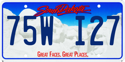 SD license plate 75WI27