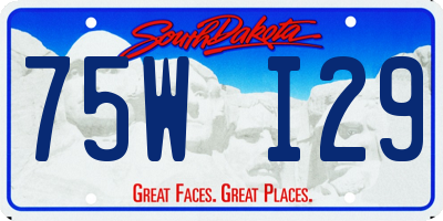 SD license plate 75WI29