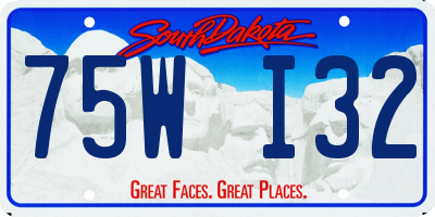 SD license plate 75WI32