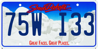 SD license plate 75WI33
