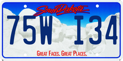 SD license plate 75WI34